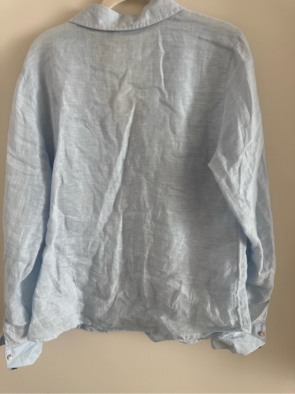 Joie Light Blue 100% Linen Button Down Shirt Blouse Size Medium - Picture 4 of 5